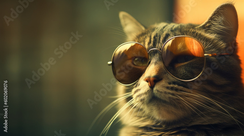 Sunglass Kitty: The Epitome of Feline Coolness. Generative AI