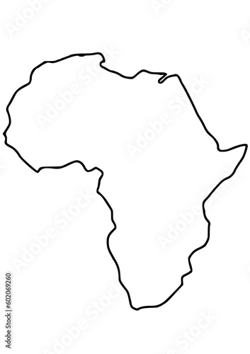 silhouette africa map outline