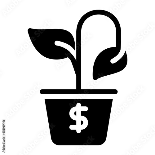 economic crisis glyph icon