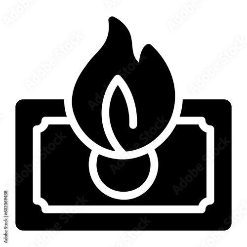 economic crisis glyph icon