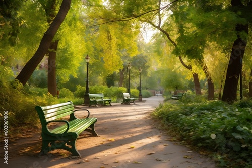 Fotografia "Park Bench Serenity"