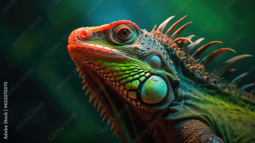 Big iguana lizard ,Generative, AI, Illustration. Big iguana lizard ,Generative, AI, Illustration.