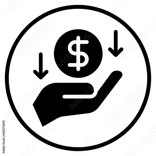 economic crisis glyph icon