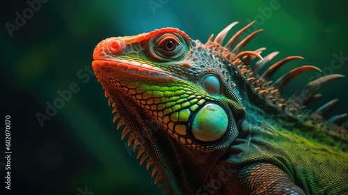 Big iguana lizard ,Generative, AI, Illustration. © visoot