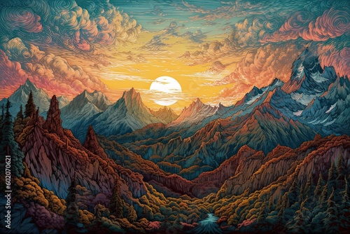 sunset over mountains © Garrett