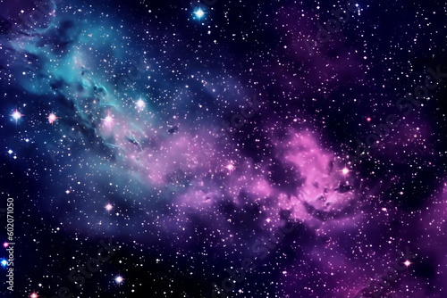 stars in a galaxy space in the style of violet and azure, lots of Shiny stars, Generative AI