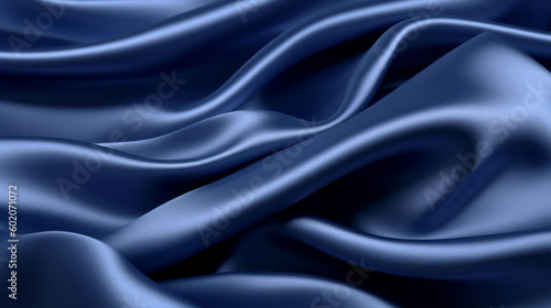 Wallpaper Mural Navy silk satin fabric texture background with sweeping ripples and folds. A.I. generated.
 Torontodigital.ca