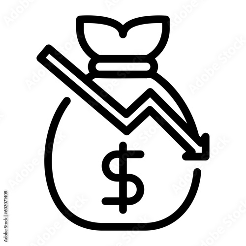 money bag line icon