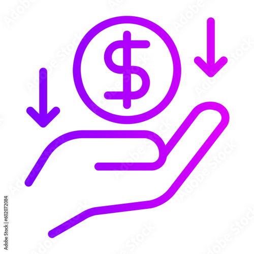 economic crisis gradient icon
