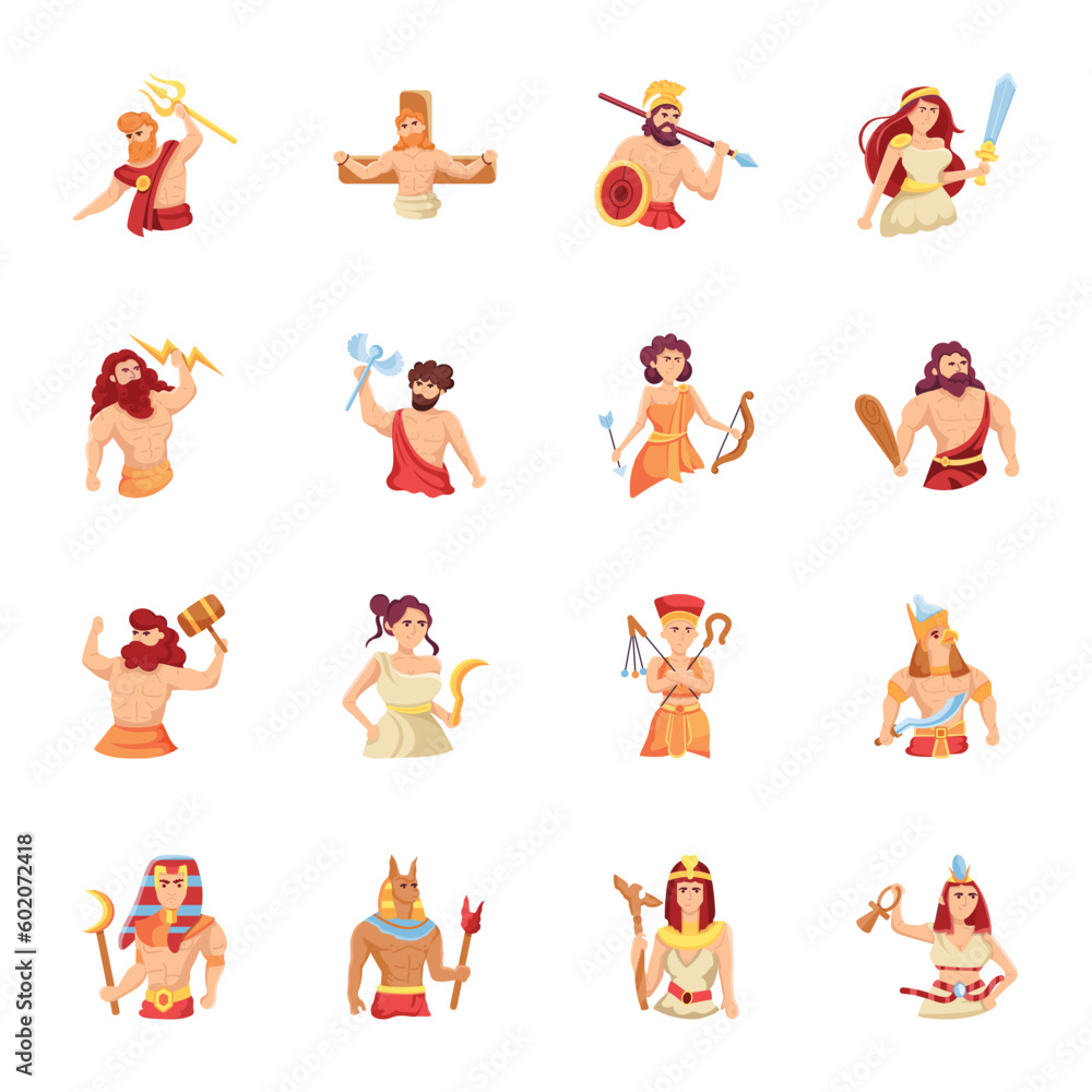 A Flat Pack of Ancient Characters Illustrations


