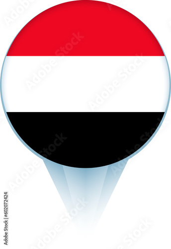 Free Download Map pointer with flag of Yemen. - GFXLoad