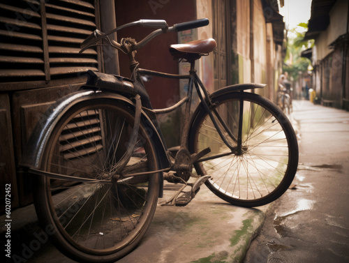 Vintage bicycle in the old town