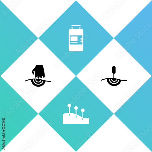 Set Massage, Acupuncture therapy, Collagen serum and icon. Vector