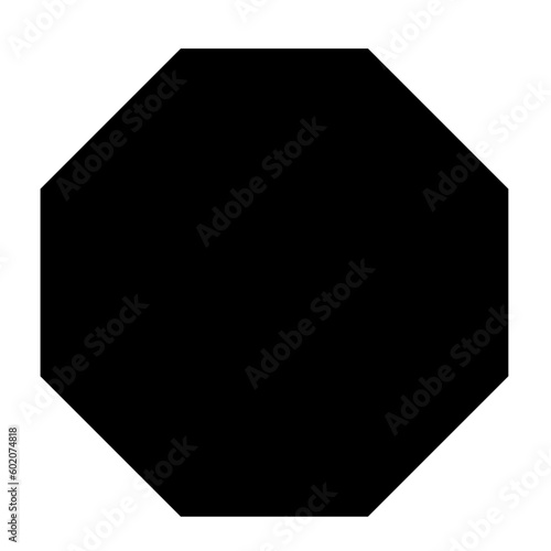 Black octagon shape icon 