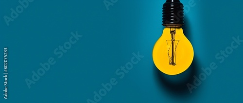 idea background yellow network power light concept bulb energy blue creative. Generative AI.