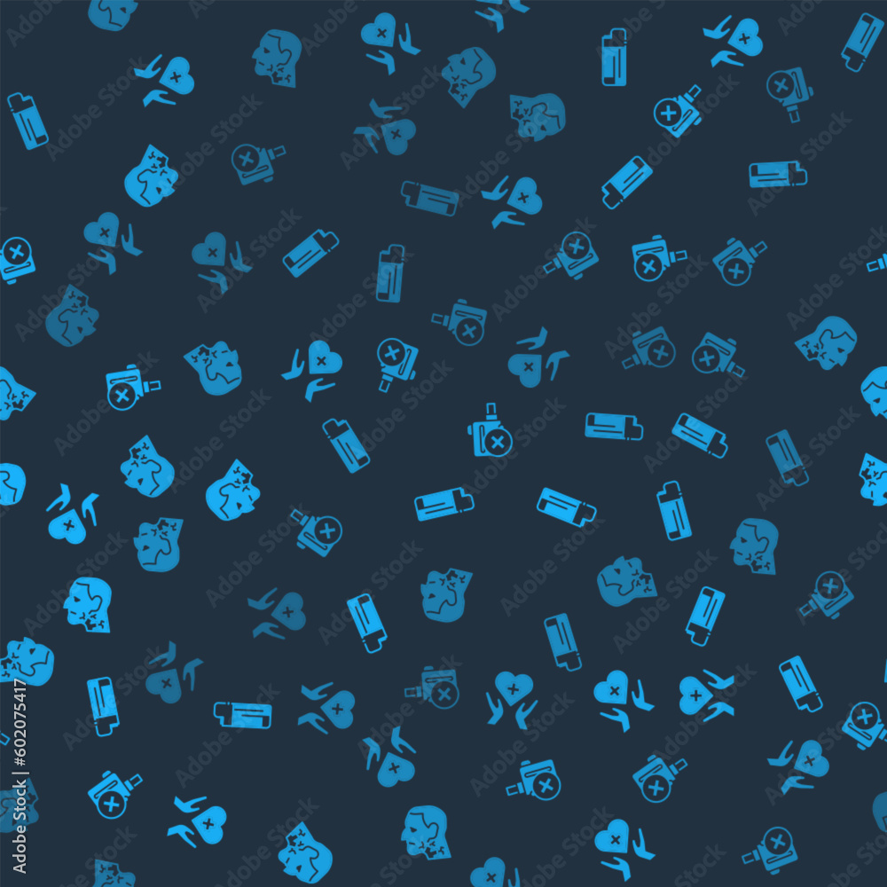 Set Heart with cross, Lighter, No electronic cigarette and Throat cancer on seamless pattern. Vector Set Heart with cross, Lighter, No electronic cigarette and Throat cancer on seamless pattern. Vector