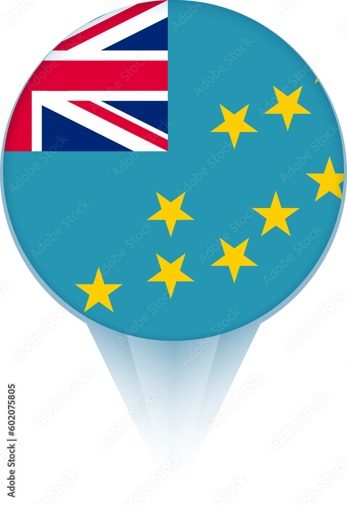 Map pointer with flag of Tuvalu. Map pointer with flag of Tuvalu.