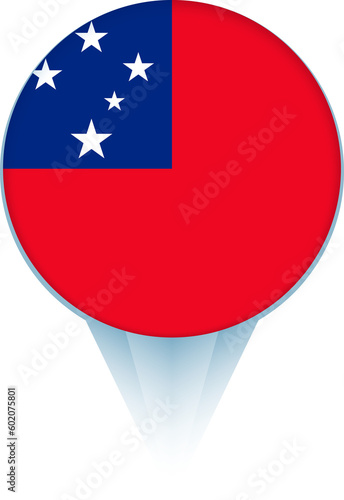 Map pointer with flag of Samoa. Free Download Map pointer with flag of Samoa. - GFXLoad