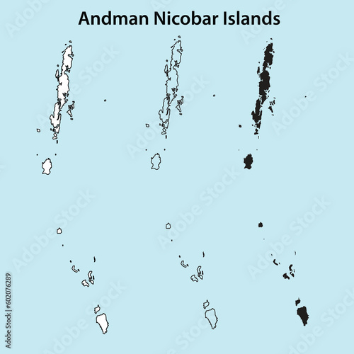 Andaman and Nicobar Islands contour, Andaman and Nicobar Islands blank detailed outline map set vector image, nikobar islands map, andaman islands map, Andaman and Nicobar Islands vector map of india 