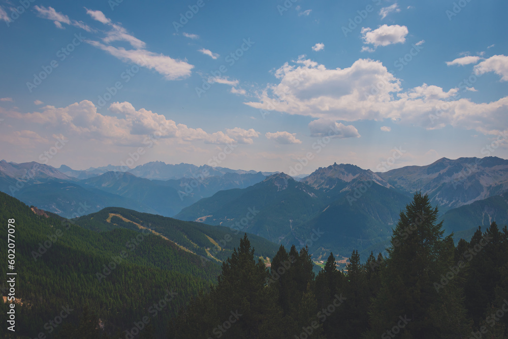 Fototapeta premium A picturesque landscape of Alps in the Queyras valley (Hautes-Alpes, France)