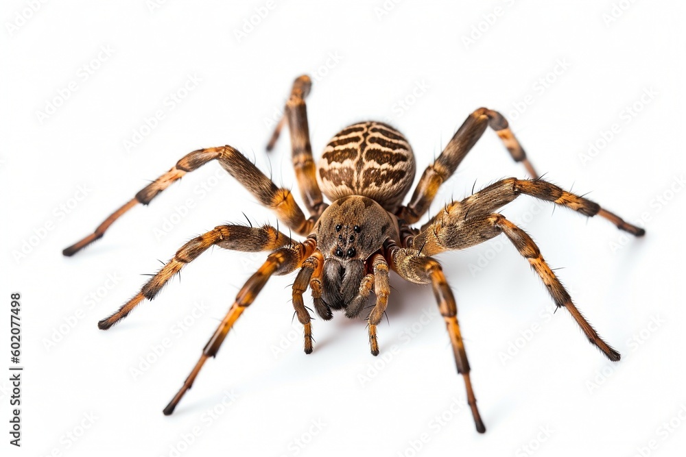 Isolated garden spider on white background, Generative AI Isolated garden spider on white background, Generative AI