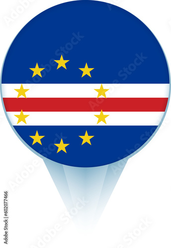 Free Download Map pointer with flag of Cape Verde. - GFXLoad