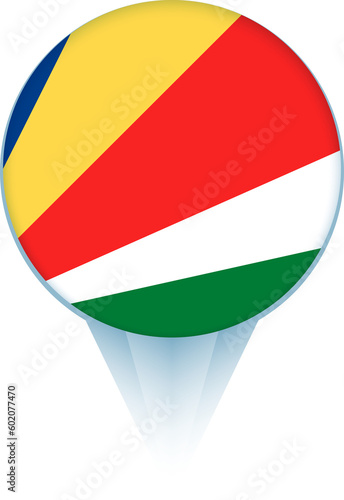 Map pointer with flag of Seychelles. Free Download Map pointer with flag of Seychelles. - GFXLoad