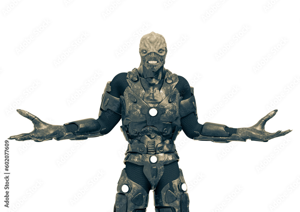 Fototapeta premium reptilian officer do not know what to know in white background