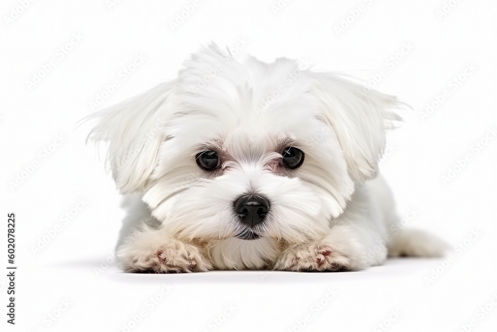 Isolated Maltese on White Background, Generative AI Isolated Maltese on White Background, Generative AI