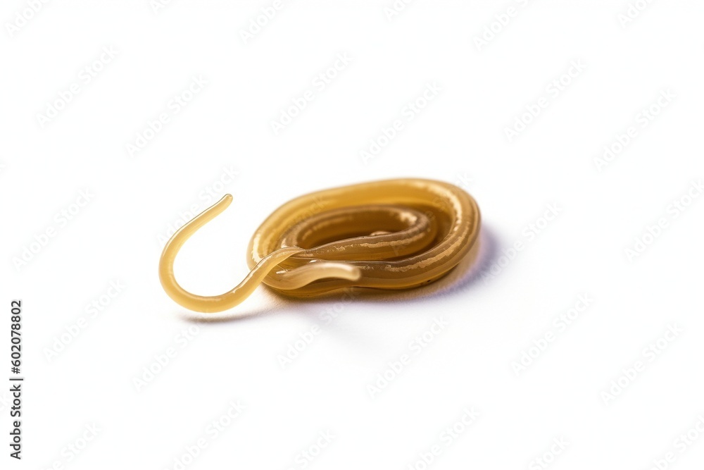 Isolated Roundworm on White Background, Generative AI Isolated Roundworm on White Background, Generative AI