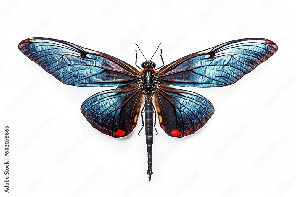 Isolated red-spotted purple dragonfly on white background, Generative AI Isolated red-spotted purple dragonfly on white background, Generative AI