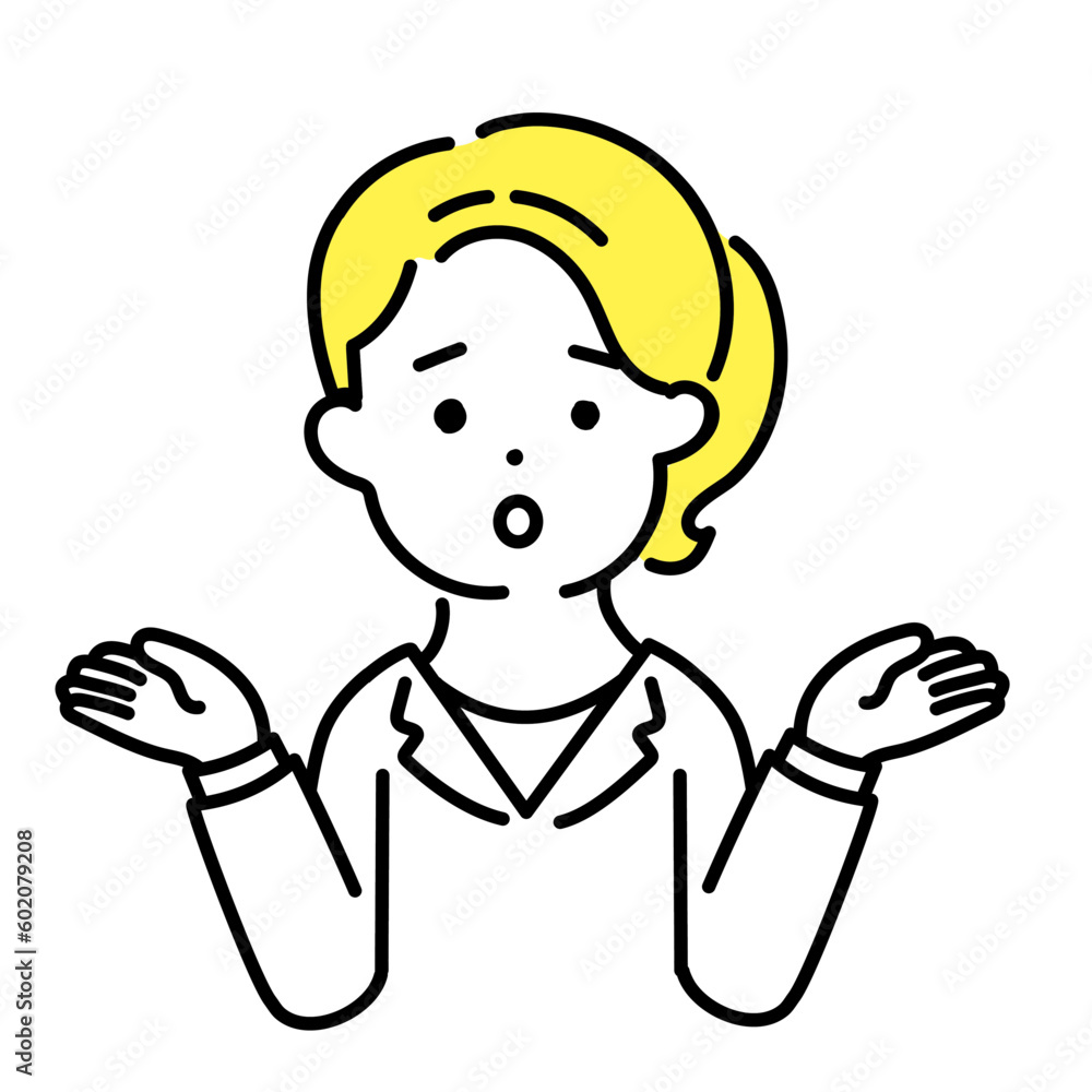 かわいい人物のイラストシリーズ _ 女性のオフィスワーカー _ 困る かわいい人物のイラストシリーズ _ 女性のオフィスワーカー _ 困る