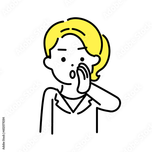 かわいい人物のイラストシリーズ _ 女性のオフィスワーカー _ 内緒話　