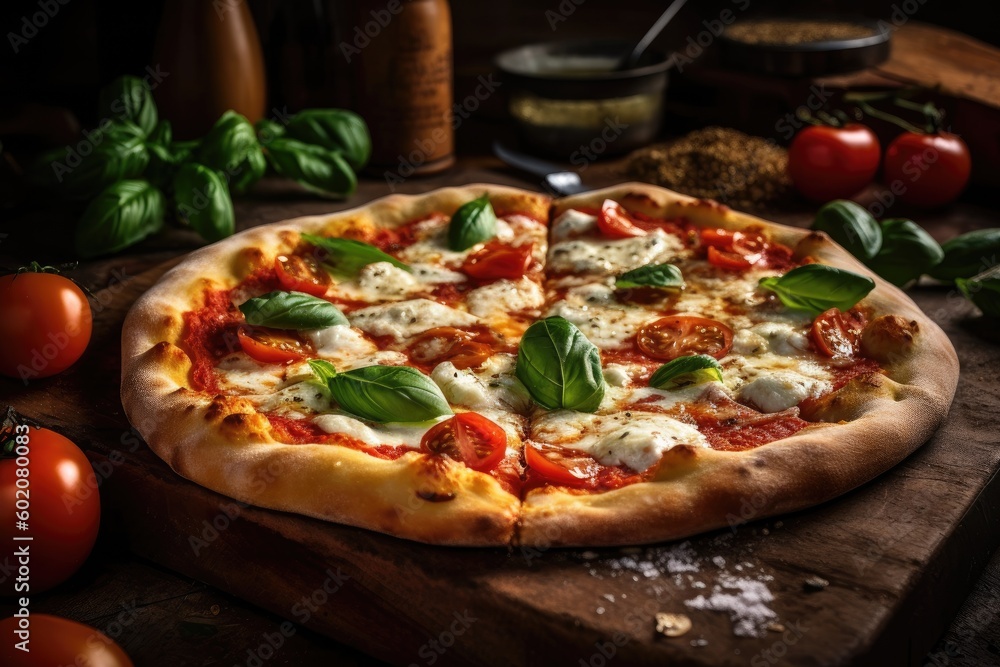 Image of pizza food. Generative AI