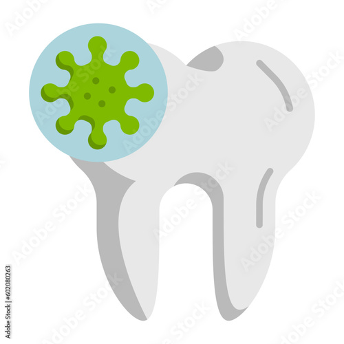 Streptococcus mutans vector color icon design, Dentistry symbol, Healthcare sign, Dental instrument stock illustration, cavities are caused by bacteria concept photo