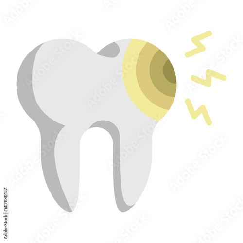 Dental abscess vector color icon design, Dentistry symbol, Healthcare sign, Dental instrument stock illustration, Toothache or painful teeth concept