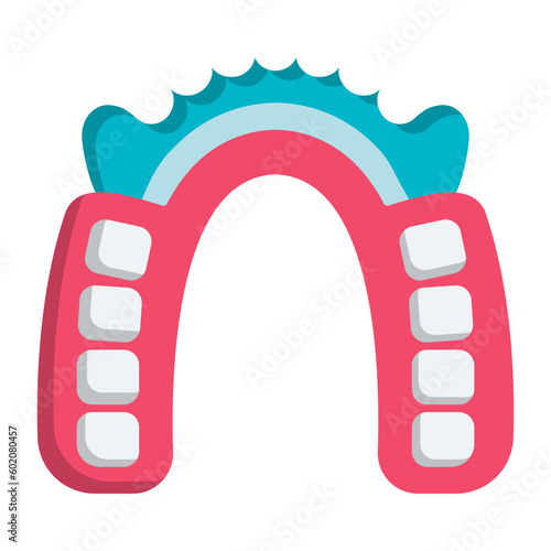 Reconstruct single or many teeth vector color icon design, Dentistry symbol, Healthcare sign, Dental instrument stock illustration, Dental Plates concept
