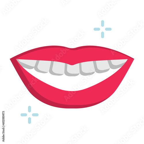 Gummy Narrow Smile vector color icon design, Dentistry symbol, Healthcare sign, Dental instrument stock illustration, Healthy fixed upper jaw maxilla with teeth concept