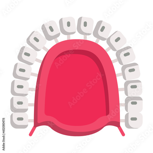Fixed prosthesis vector color icon design, dentures symbol, Healthcare sign, Dental instrument stock illustration, Restorative dentistry concept
