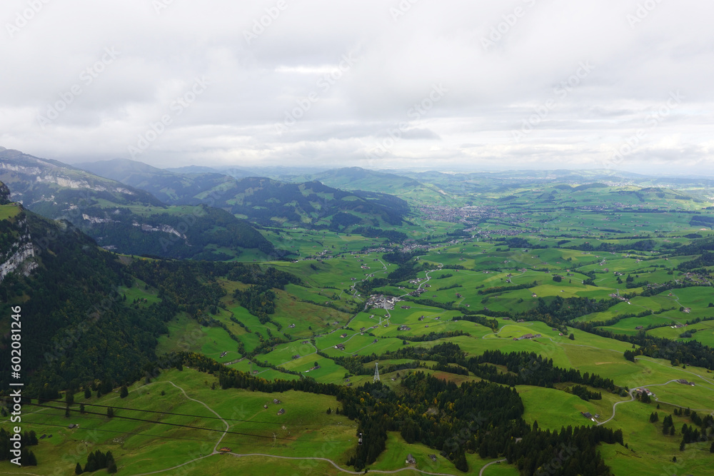 The view from Hoher Kasten mountain, the Swiss Alps The view from Hoher Kasten mountain, the Swiss Alps