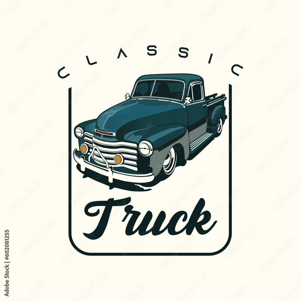 Obraz premium car illustration car vector classic truck logo design