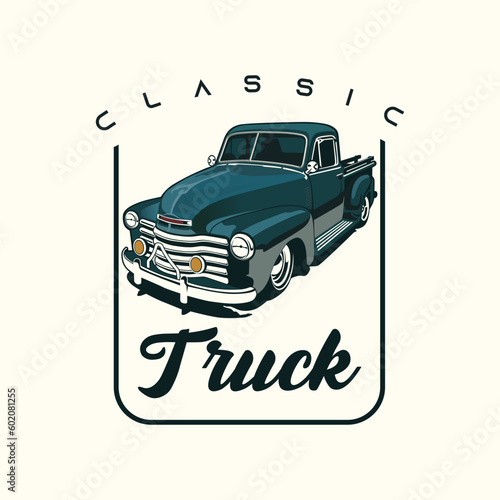 car illustration car vector classic truck logo design