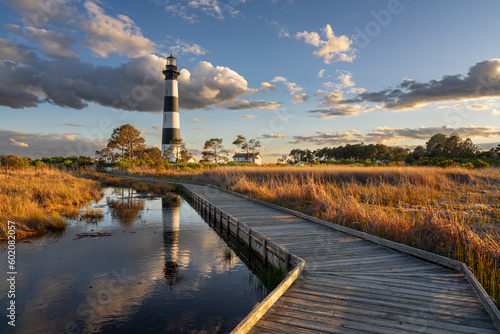 The Bodie Island Light Station in the Outer Banks of North Carolina