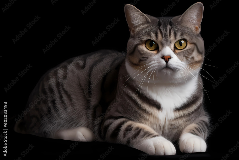 American Wirehair cat - Developed in America, this breed has a unique wiry coat and is known for being affectionate and loyal (Generative AI)