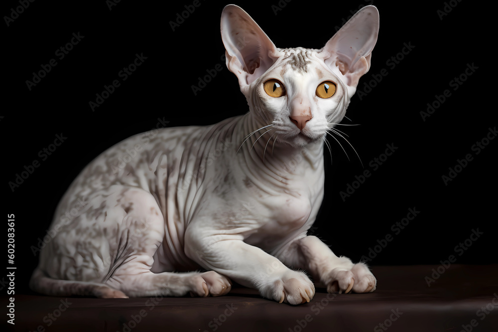 Cornish Rex cat - Originated in England, known for their curly, soft coat and playful, mischievous nature (Generative AI)