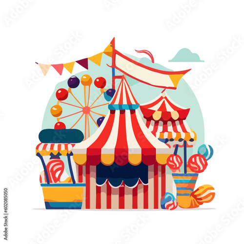 circus tent poster vector abstract background