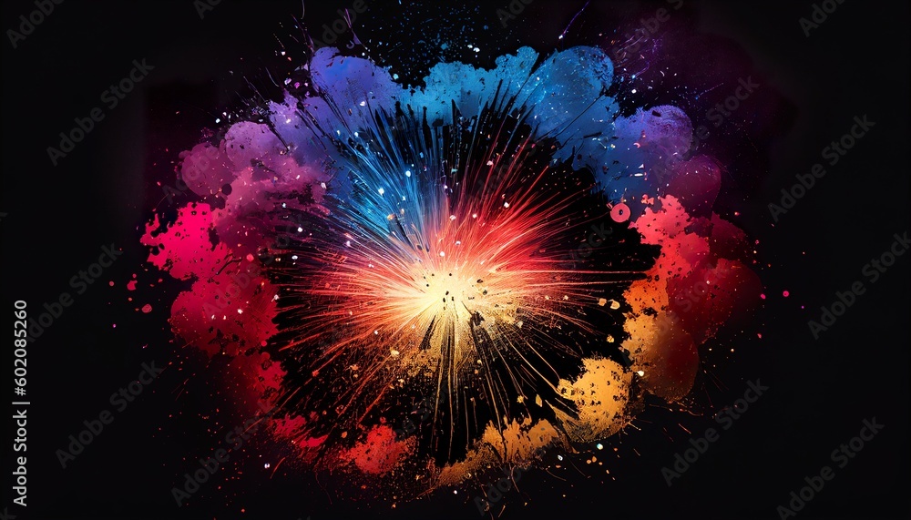 fireworks in the night created with Generative AI fireworks in the night created with Generative AI