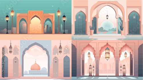 islamic background backdrop pastel color abstract template print
