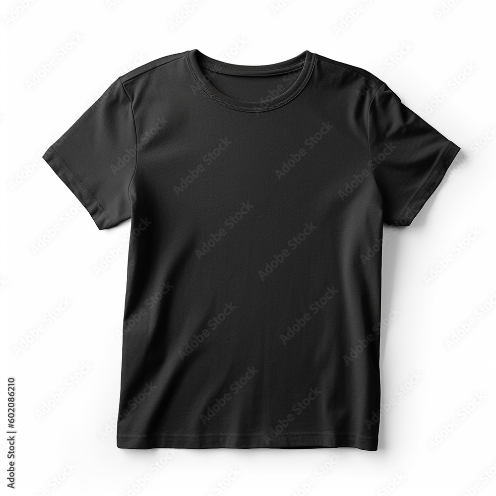 Black Blank T-shirt Mockup Isolated Photo AI Generated Stock ...