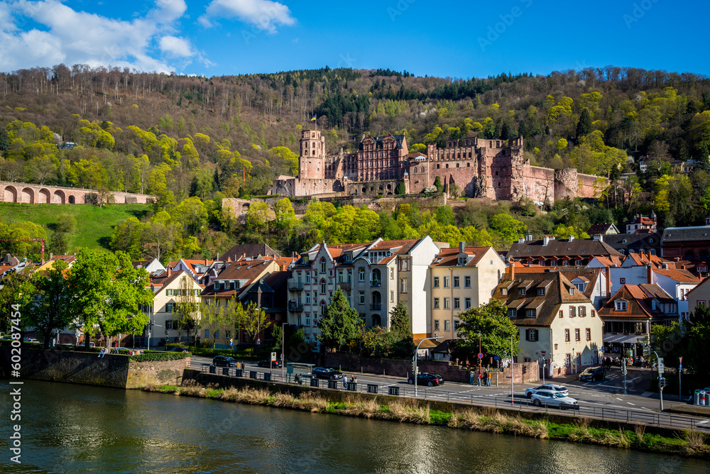 Heidelberg Castle on the hill above the river Neckar, Heidelberg, Germany